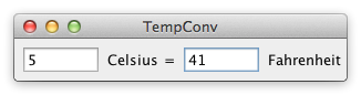 A dialogue box with 2 inputs with label celsius & fahrenheit.
